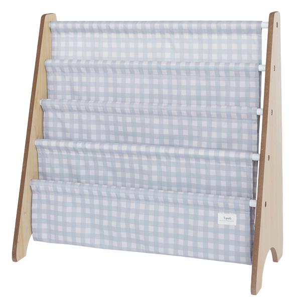 Support à livres en tissus recyclé - Bleu gingham