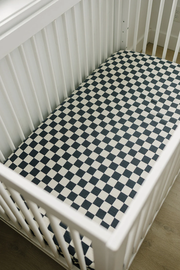 Crib sheet - Charcoal checkered