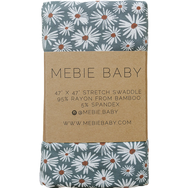 Swaddle blanket - Dark green daisy