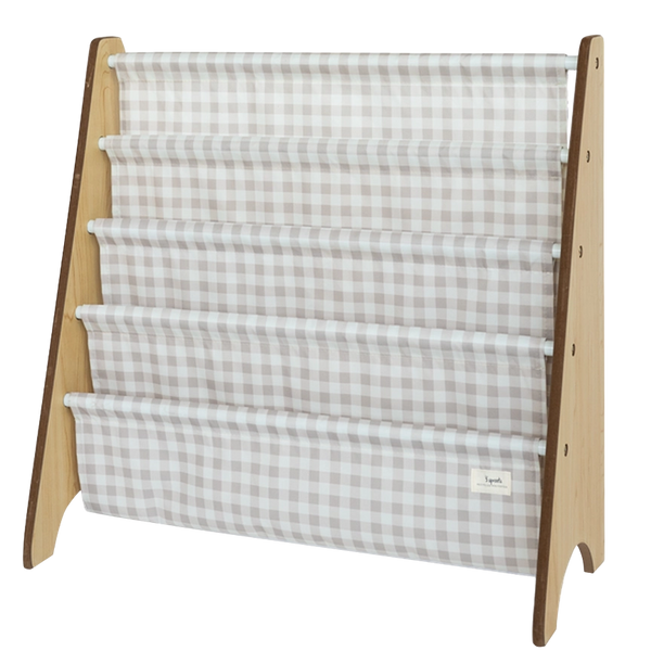 Support à livres en tissus recyclé - Beige gingham