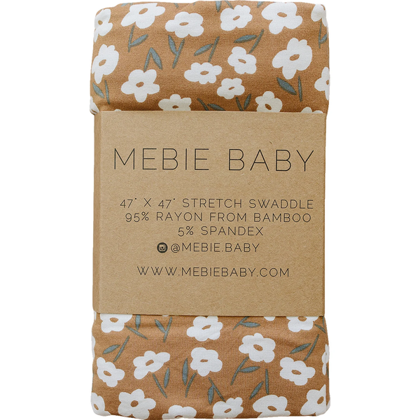 Swaddle blanket - Mustard floral