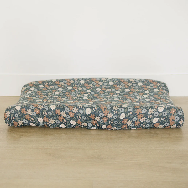 Midnight floral changing pad cover