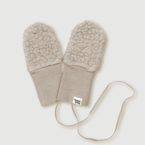 Wool Sherpa Mittens - Sand