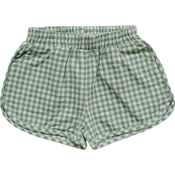 Green gingham shorts