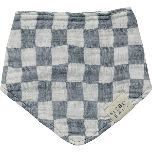 Bib - Dusty blue checkered