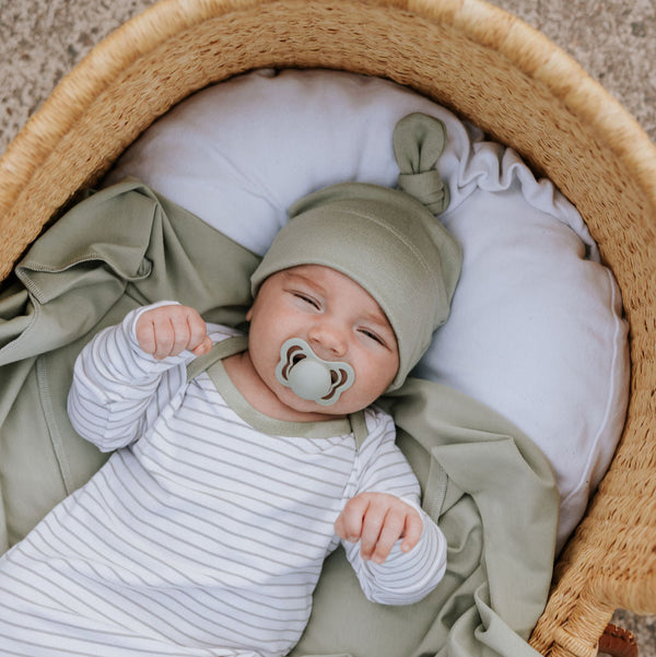 Sage newborn knotted hat