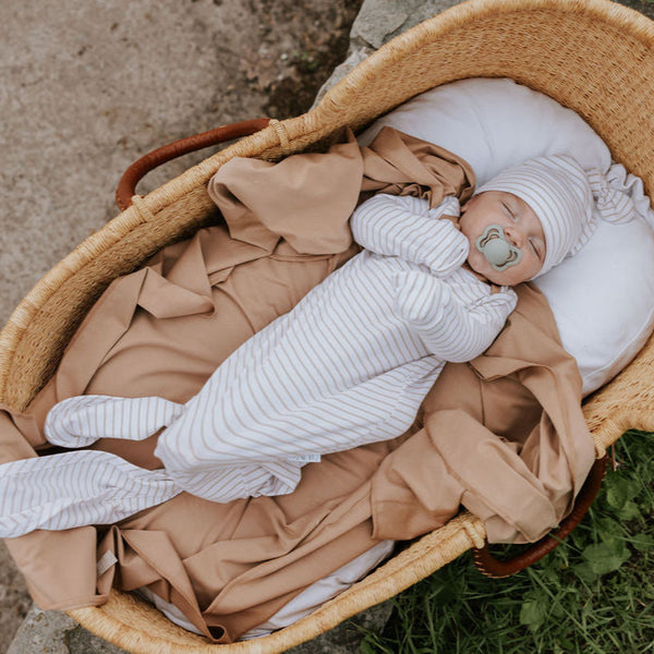 Dormeuse à noeud en bambou - Ligné beige