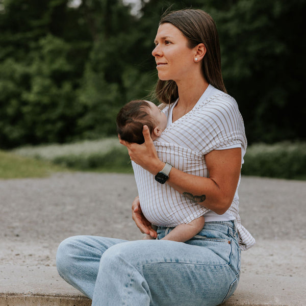 Bamboo baby carrier - Stripe Beige