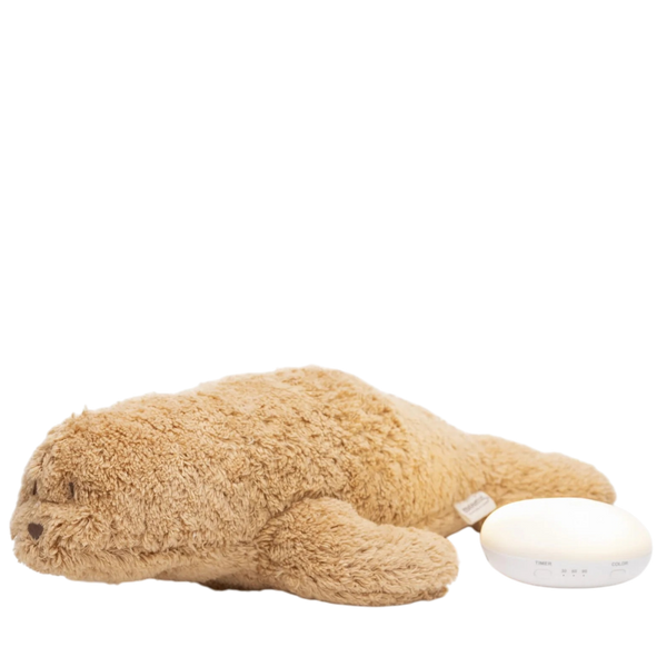 Peluche phoque avec lampe et son - Cappuccino