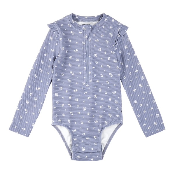 Maillot de bain bleu gris - Fleurs des champs