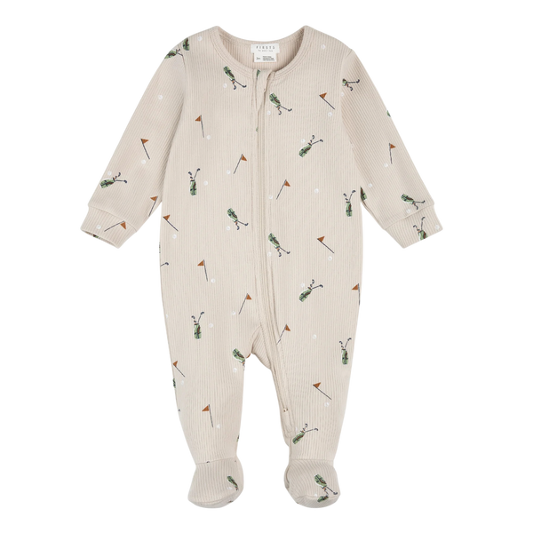 Dormeuse côtelée sable à imprimé cadets de golf