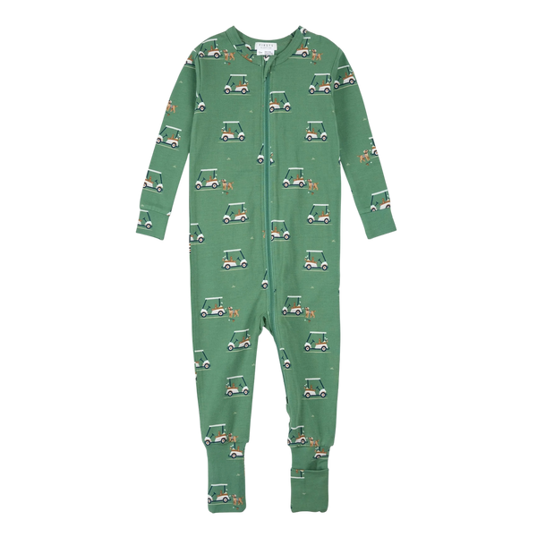 Dormeuse convertible vert boréal à imprimé voiturettes de golf