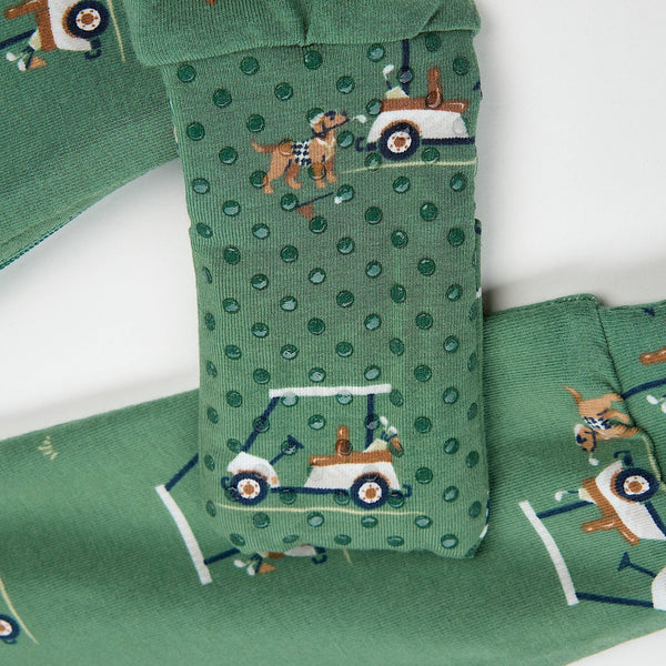 Dormeuse convertible vert boréal à imprimé voiturettes de golf