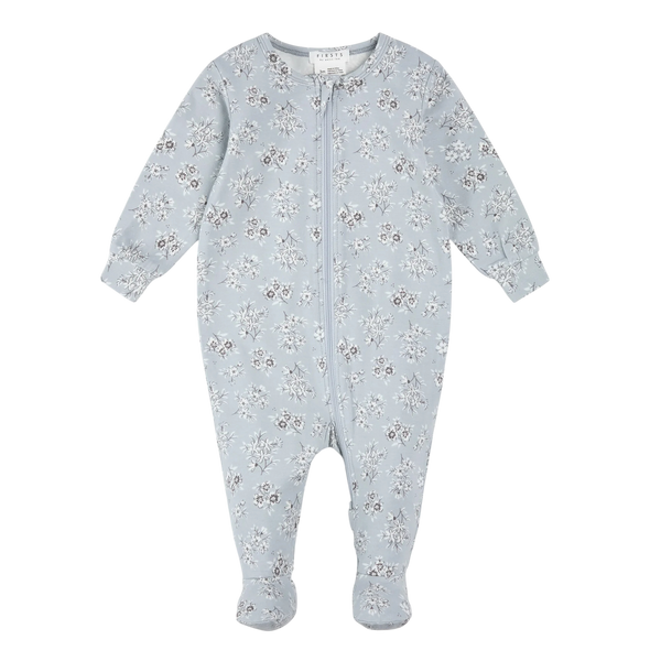 Dormeuse bleu poudré à imprimé floral classique