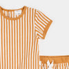 Tan Stripe Terry Short Set