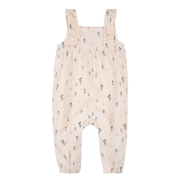 Combinaison croisée rose pâle à imprimé tulipes bleues