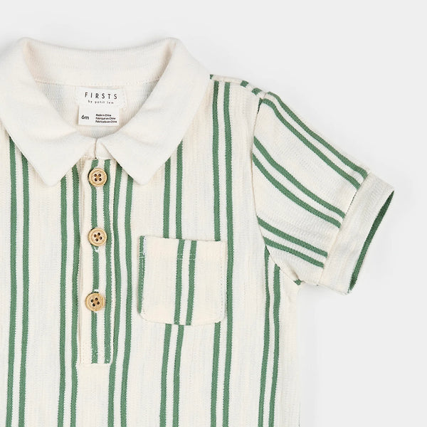 Fern & Off-White Beach Terry Romper