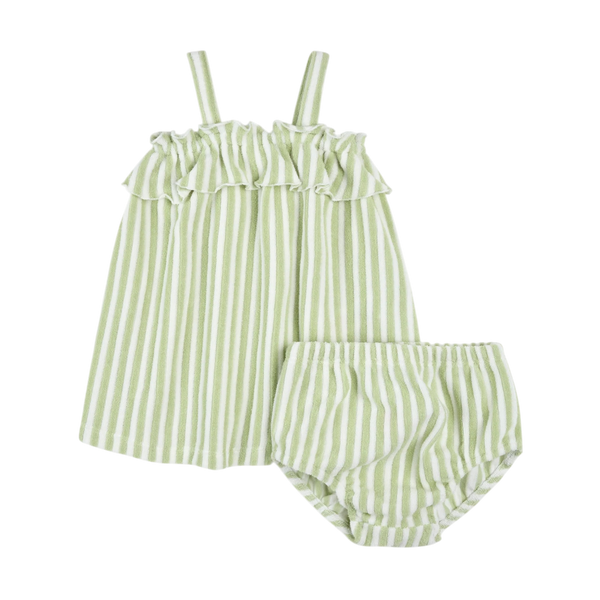 Fern Striped Sleeveless Dress Set