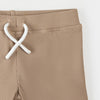 Ensemble maillot dermoprotecteur en seersucker à rayures taupe et short de bain sable
