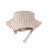 Chapeau de soleil réversible en seersucker à rayures taupe