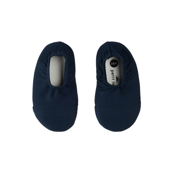 Navy Ribbed Swim Slippers