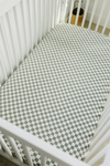 Stretch crib sheet - Light green checkered