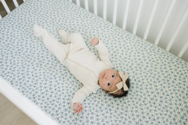 Crib sheet - Blue blossom
