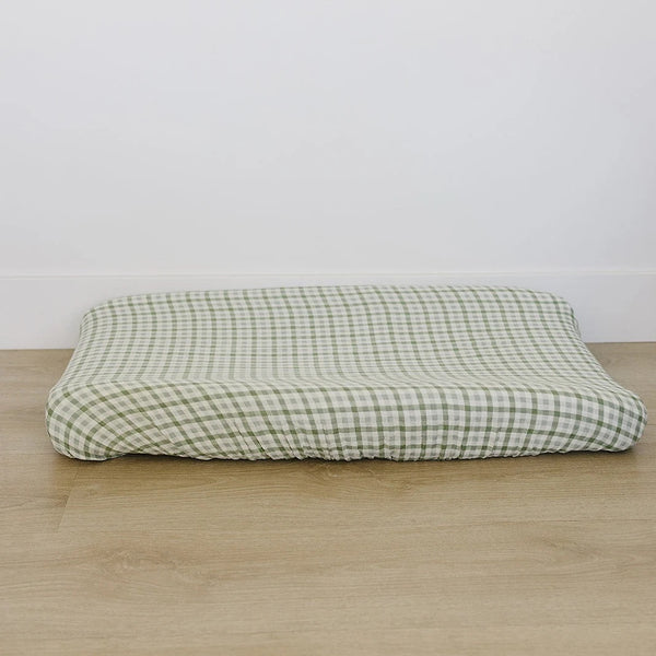 Housse matelas à langer - Green gingham