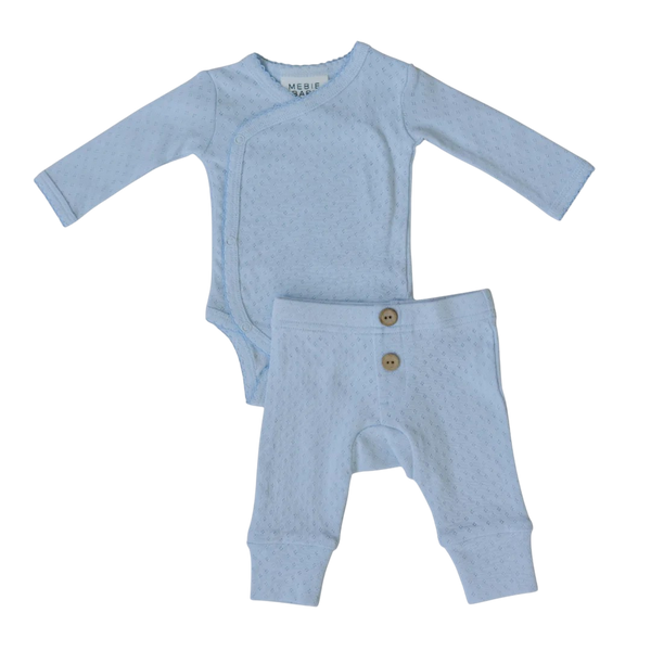 Ensemble de layette - Pointelle bleu