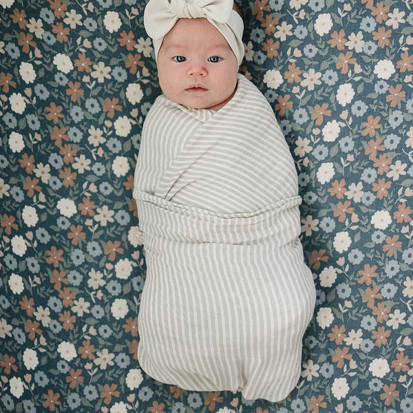 Muslin blanket - Taupe stripe