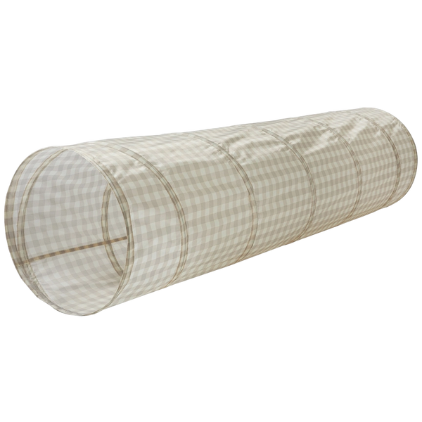 Beige gingham Recycled Fabric Play Tunnel