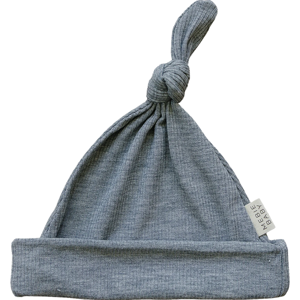 Heather grey ribbed bamboo hat