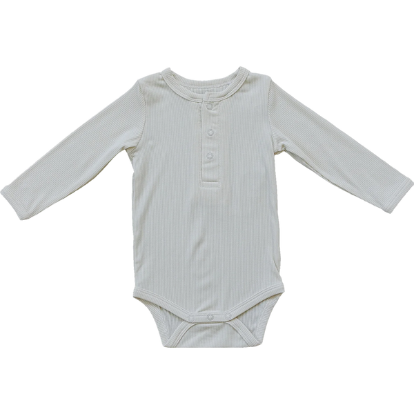 Cream bamboo ribbed bodysuit