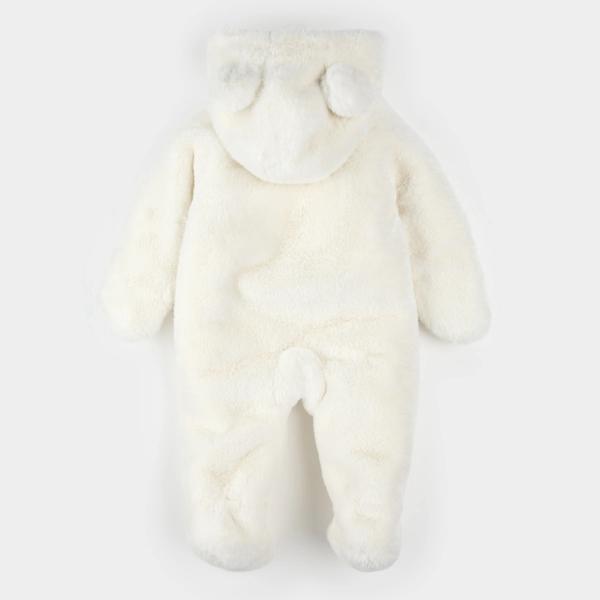 Combinaison d'ours en peluche blanc cassé
