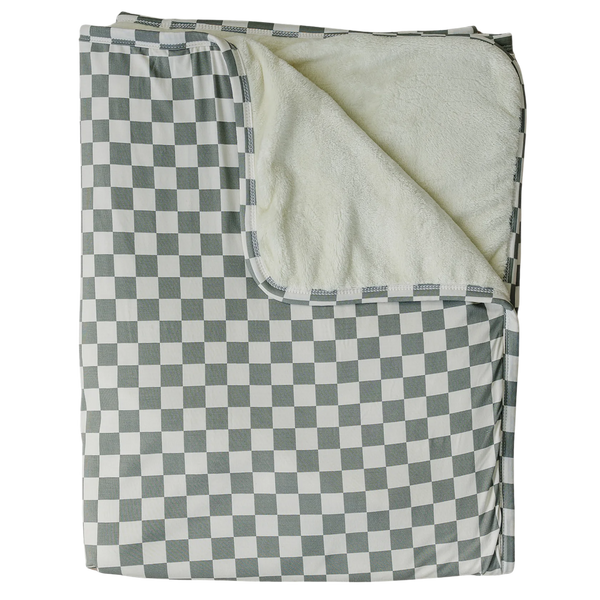 Bamboo fleece quilt - Light green checkered