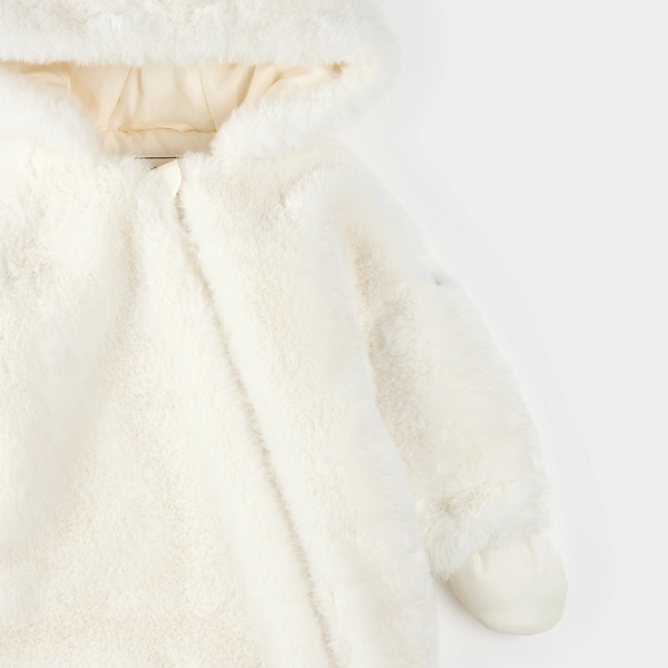 Combinaison d'ours en peluche blanc cassé