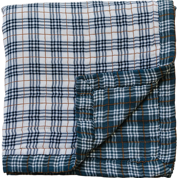 Courtepointe - Vintage plaid + Navy plaid