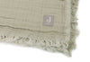 Blanket cradle - Fringes - Olive green/Ivory