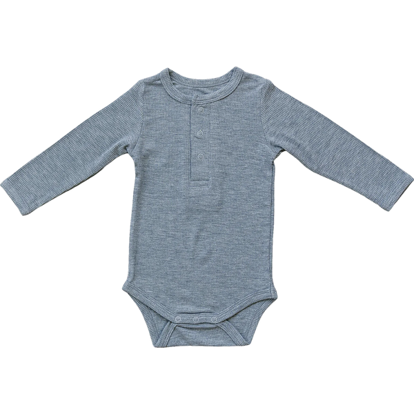 Heather grey bamboo ribbed bodysuit