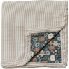 Quilt - Taupe stripe + Midnight floral