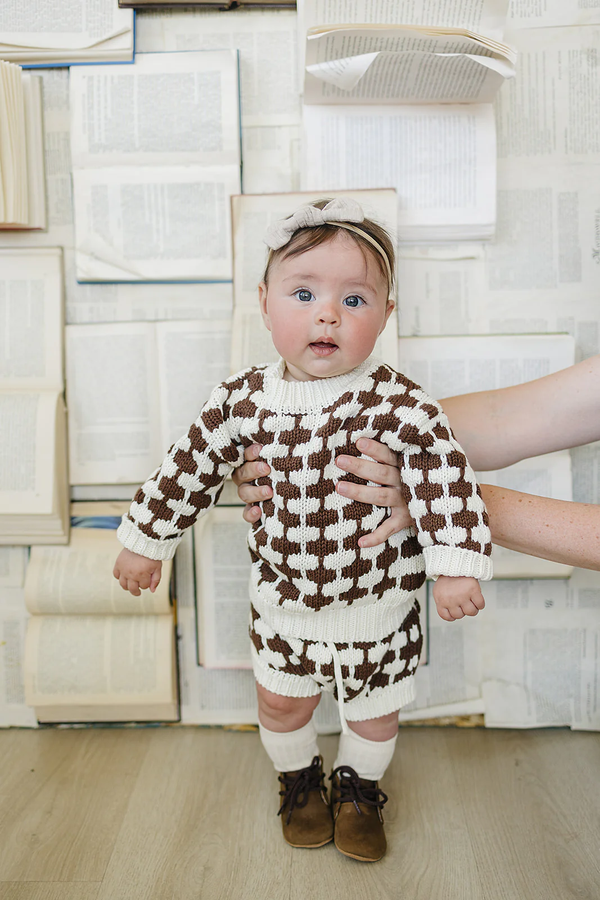 Chandail de tricot - Brown + Cream