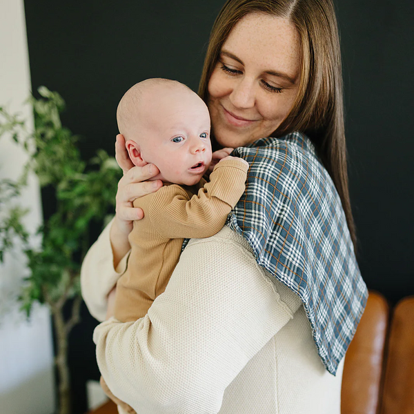 Burp cloth - Navy plaid