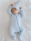 Pyjama à zip - Rayures dusty blue