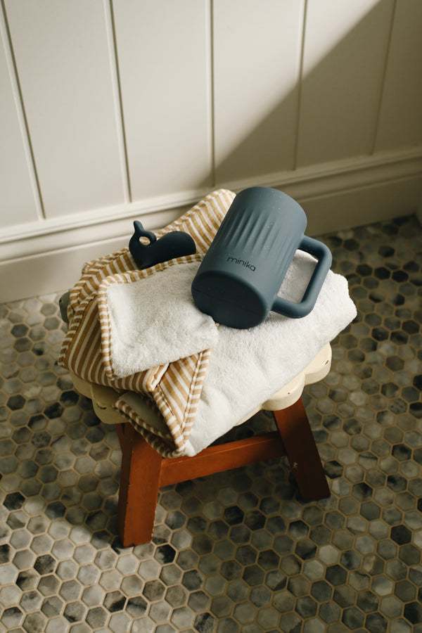 Serviette de bain à capuchon - Stripe beige