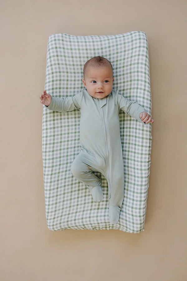 Housse matelas à langer - Green gingham