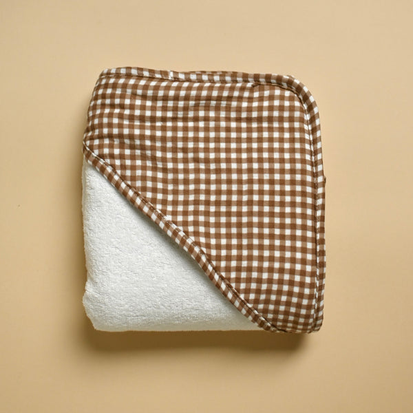 Serviette de bain à capuchon - Vichy brown