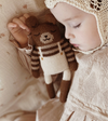 Bear knit toy - Ecru overalls