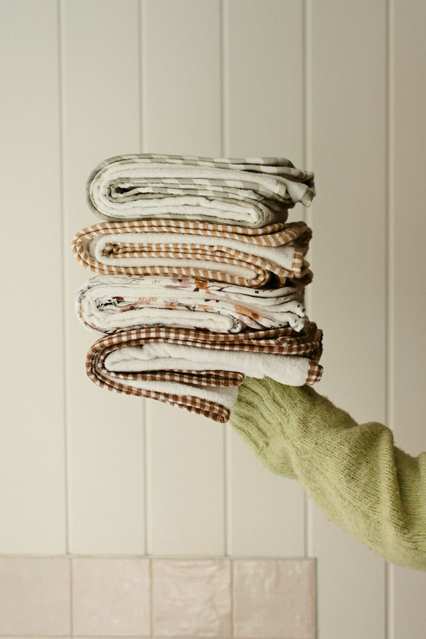 Serviette de bain à capuchon - Stripe beige