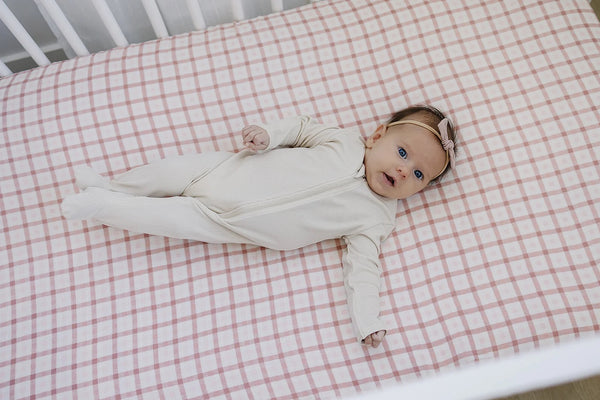 Crib sheet - Pink gingham