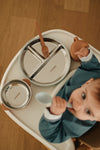 Assiette à compartiments en acier avec succion en silicone
